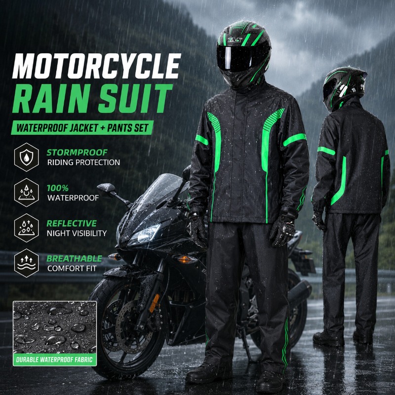 Fishing Rain Suit - Completo Impermeabile per Moto, Giacca +